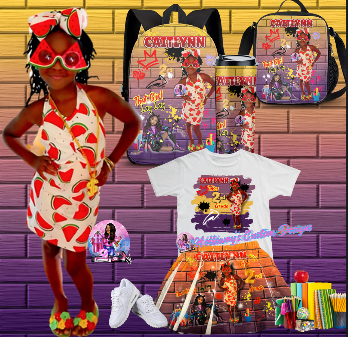 Customized B2 School Bookbag Set