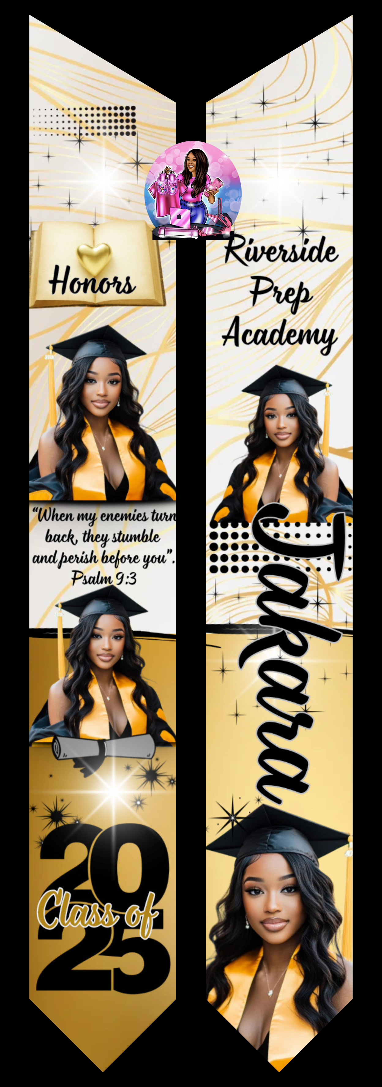 Graduation stole- 50 inch(grade school), 60 inch (middle-high), 70 inch (high-college)