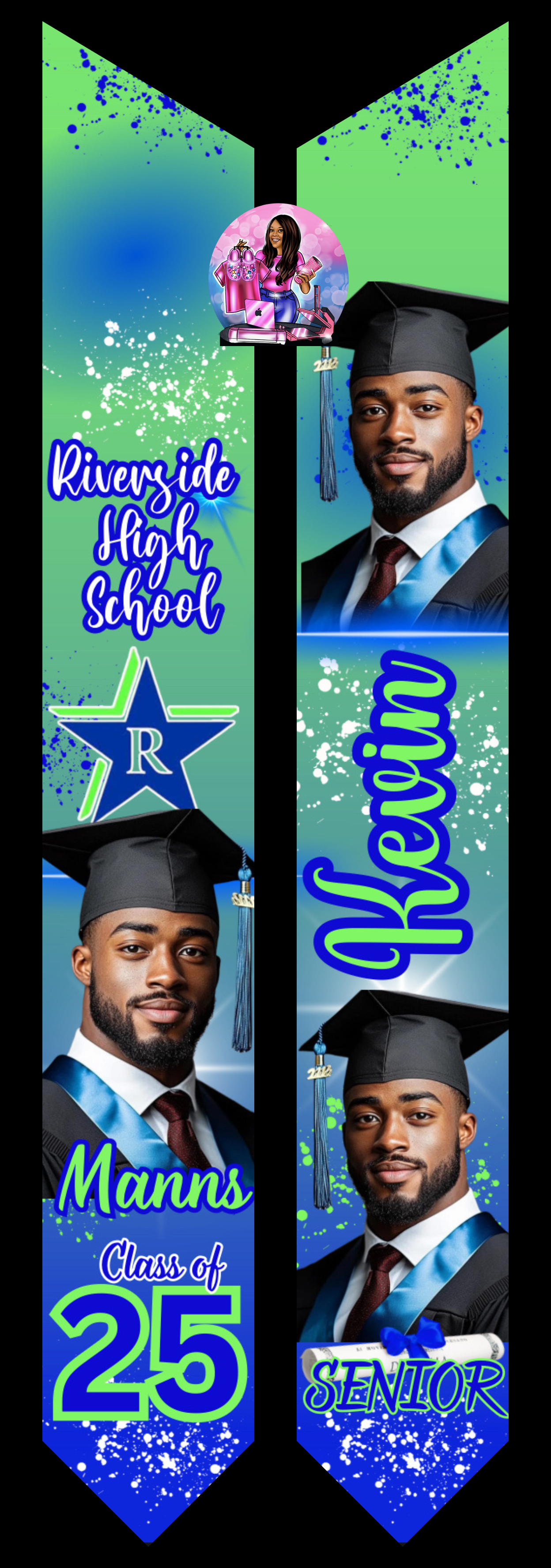 Graduation stole- 50 inch(grade school), 60 inch (middle-high), 70 inch (high-college)